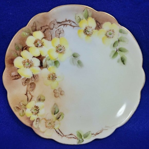 Plate J and C Bavaria Plate Hand Painted Yellow Floral - Picture 8 of 8